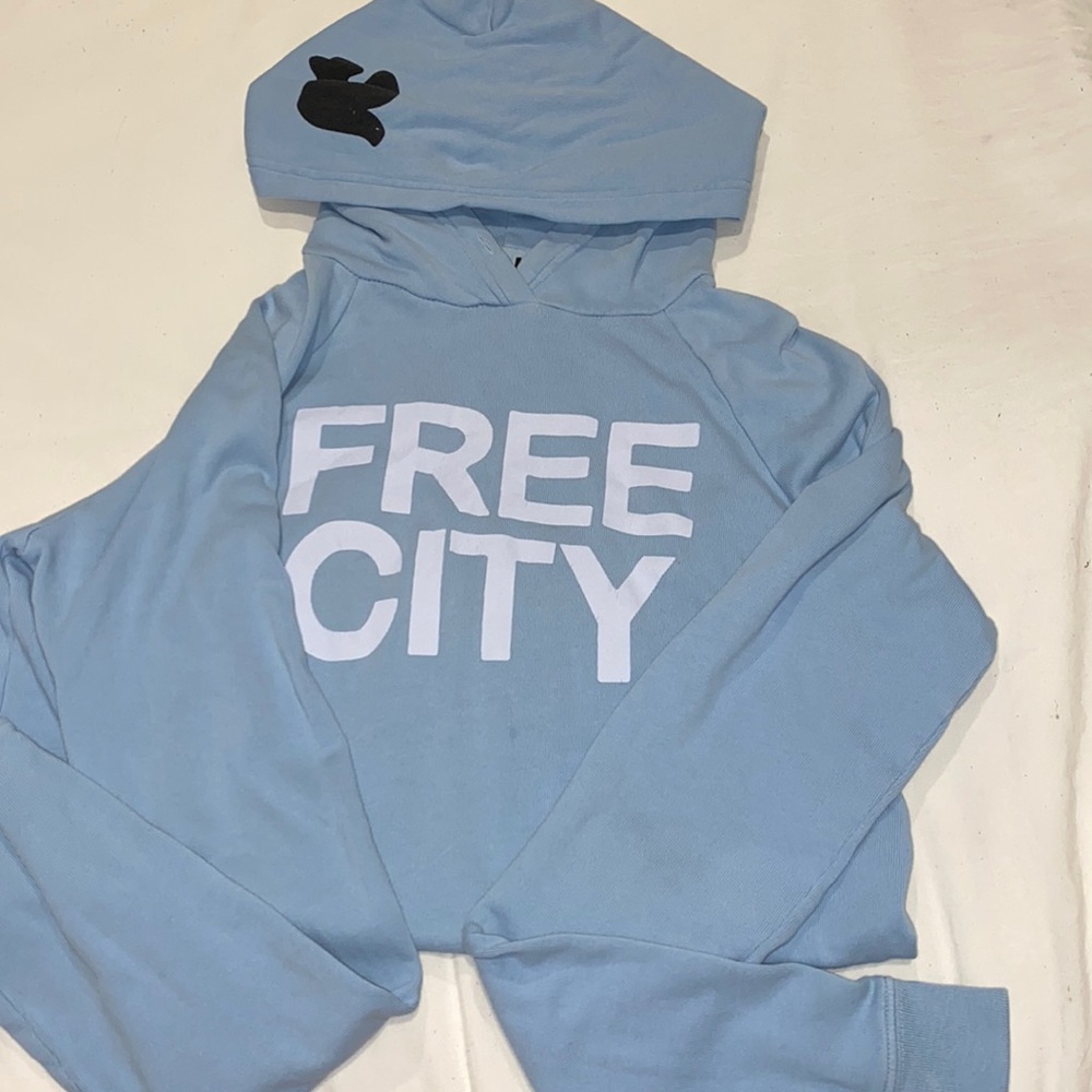 Free city light blue hoodie